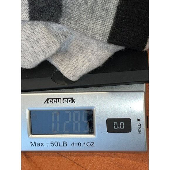 Deane & White Gray Cashmere Black Striped Sleeves Women's Sweater Size S - Picture 7 of 7